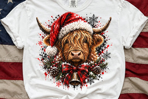 Highland Cow Christmas Sublimation PNG SVG DesignDestine 