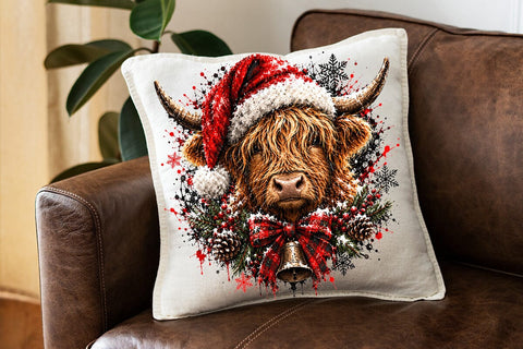 Highland Cow Christmas Sublimation PNG SVG DesignDestine 