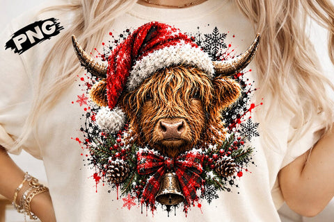 Highland Cow Christmas Sublimation PNG SVG DesignDestine 