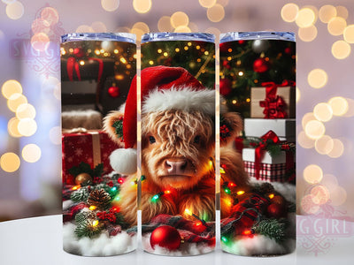 Highland Cow Christmas Tumbler, Festive Cow Wrap, Holiday Cow Sublimation Design, 20oz Christmas Cow Tumbler, Whimsical Holiday Mug, Cute Highland Cow Cup, Rustic Christmas Art Sublimation SvggirlplusArt 