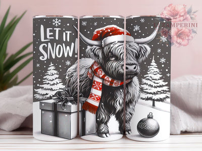 Highland Cow Christmas Tumbler, Let It Snow Tumbler Wrap, 20oz Sublimation Design, Winter Cow Tumbler, Holiday Tumbler Wrap, Digital Download PNG, Festive Cow Tumbler Sublimation Li Zamperini 