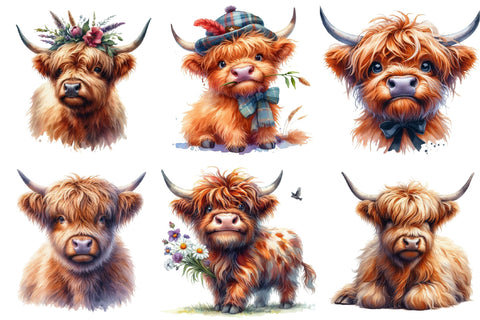 Highland Cow Clipart - Highland Cow PNG Sublimation designartist 