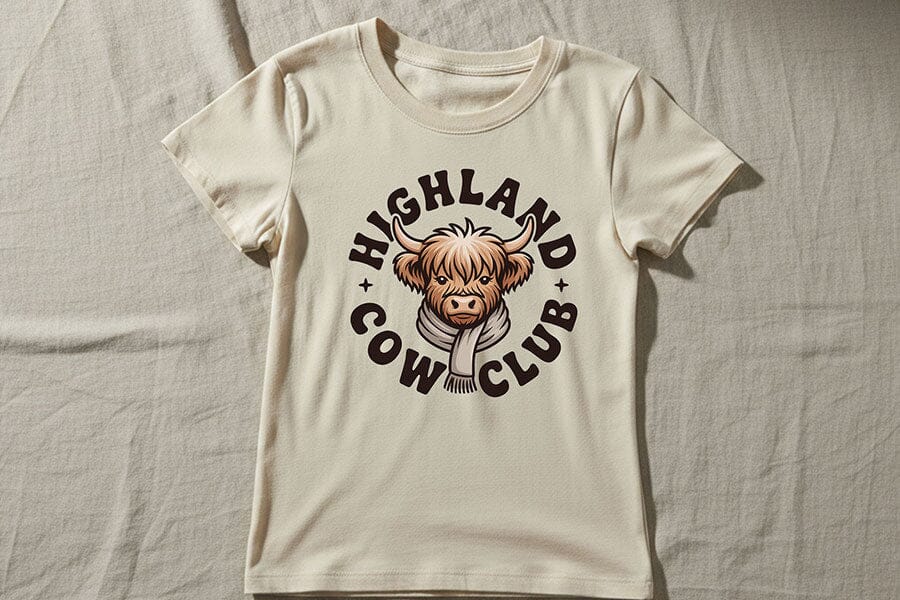 Highland Cow Club Png, Cute Highland Cow Logo Png, Western Farm Animal ...