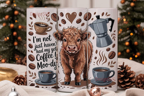 Highland Cow Coffee Tumbler Wrap Sublimation DesignSVG 