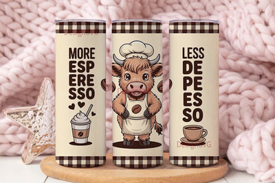 Highland Cow Coffee Tumbler Wrap Sublimation DesignSVG 