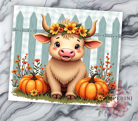 Highland Cow Country 20 oz Skinny Tumbler Sublimation Design, Straight & Tapered Tumbler Png, Baby Highland Cow Tumbler Png, Digital Download PNG Sublimation Li Zamperini 