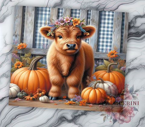 Highland Cow Country 20 oz Skinny Tumbler Sublimation Design, Straight & Tapered Tumbler Png, Baby Highland Cow Tumbler Png, Digital Download PNG Sublimation Li Zamperini 