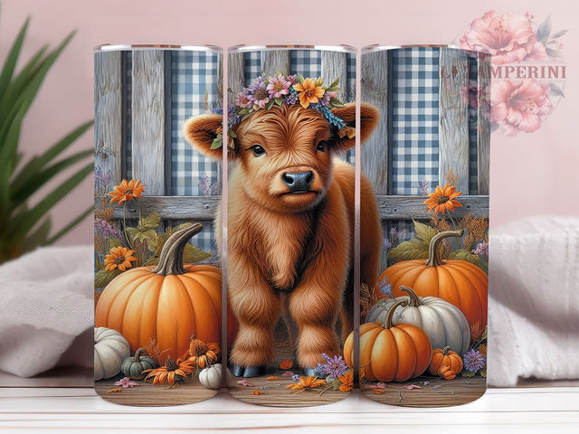 Highland Cow Country 20 oz Skinny Tumbler Sublimation Design, Straight & Tapered Tumbler Png, Baby Highland Cow Tumbler Png, Digital Download PNG Sublimation Li Zamperini 