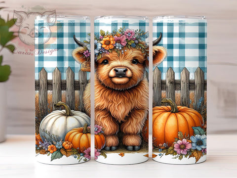 Highland Cow Country 20 oz Skinny Tumbler Sublimation Design, Straight & Tapered Tumbler Png, Highland Cow Tumbler Png, Digital Download PNG Sublimation Lara' s Designs 