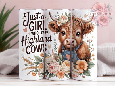 Highland Cow Country Charm 20oz Tumbler, Rustic Design, Fluffy Baby Cow, Adorable Illustration, Country Charm, 20oz Tumbler Wrap, Sublimation PNG Sublimation Li Zamperini 