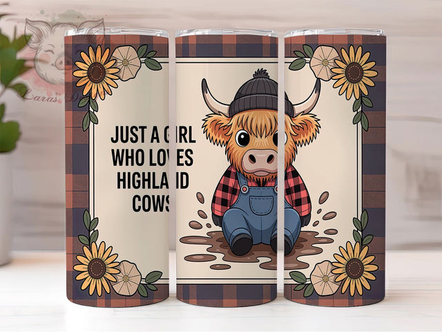 Highland Cow Country Girl Tumbler, Scottish Cow Gift, Farm Animal Tumbler, Cow Lover Present, Country Girl Tumbler, Hairy Coo Design, Ranch Life Tumbler Sublimation Lara' s Designs 