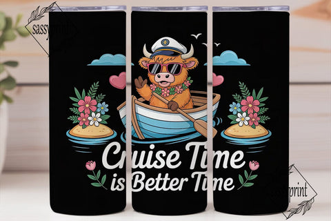 Highland Cow Cruise 20oz Tumbler Wrap Sublimation sassyprint 