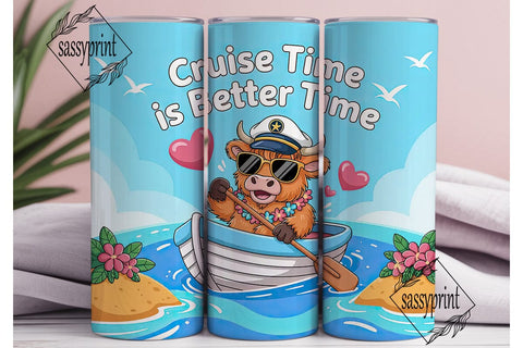 Highland Cow Cruise 20oz Tumbler Wrap Sublimation sassyprint 