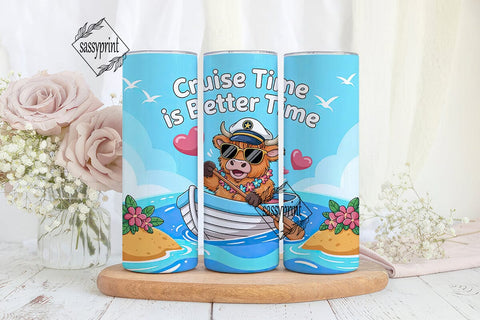 Highland Cow Cruise 20oz Tumbler Wrap Sublimation sassyprint 