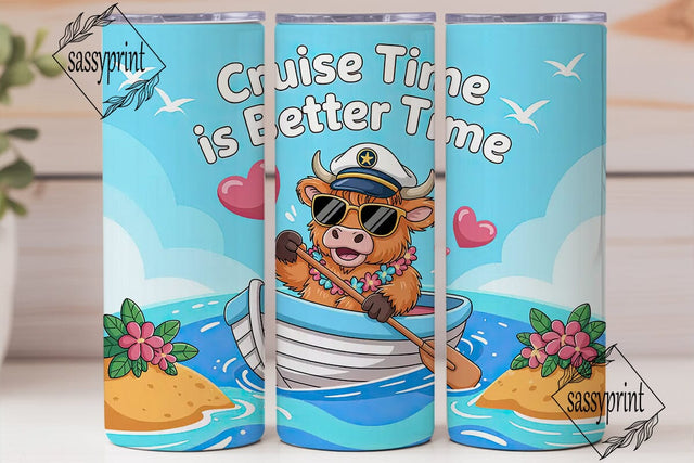 Highland Cow Cruise 20oz Tumbler Wrap Sublimation sassyprint 