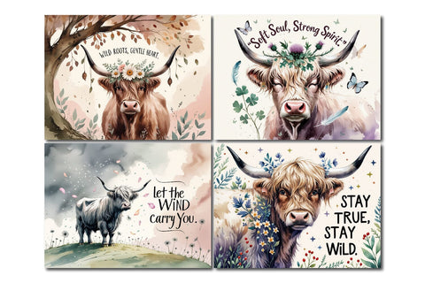 Highland cow cutting board design, rustic cow cutting board artwork Sublimation Paper Switch 