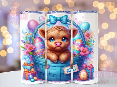Highland Cow Easter Tumbler Wrap, Happy Easter Design, 20oz Sublimation Wrap, Easter Eggs Drinkware, Digital Download Tumbler, Cute Easter Art, Spring Tumbler Design, Whimsical Cow Tumbler Sublimation SvggirlplusArt 