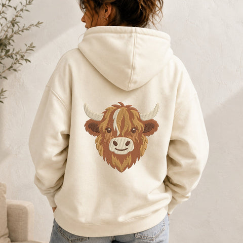 Highland Cow Embroidery Design – Cute Highland Cow Head Machine Embroidery File, Farm Animal Cattle Design Embroidery/Applique DESIGNS PatternFeed8 
