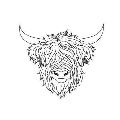 Highland Cow Embroidery Design, Scottish Cow Machine Embroidery File, 3 sizes, Instant Download Embroidery/Applique DESIGNS Nino Nadaraia 