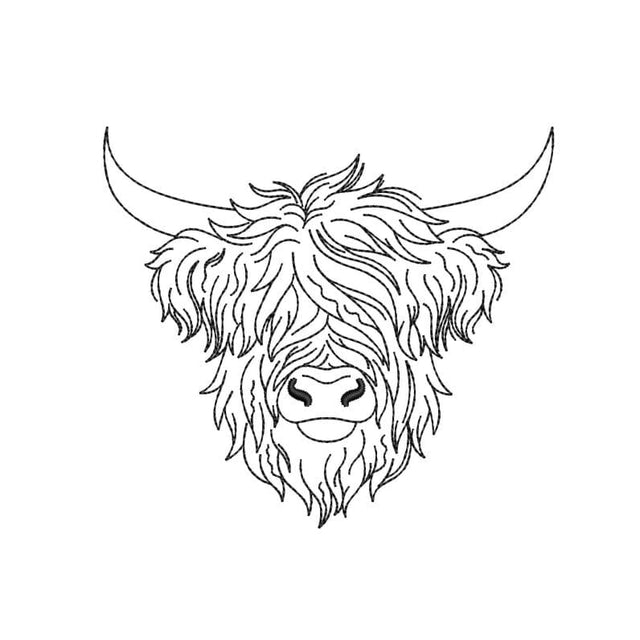 Highland Cow Embroidery Design, Scottish Cow Machine Embroidery File, 3 sizes, Instant Download Embroidery/Applique DESIGNS Nino Nadaraia 