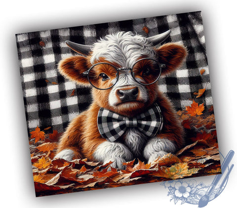 Highland Cow Fall 20oz Skinny Tumbler PNG, Thanksgiving Cow Lover Tumbler Sublimation Wrap, Straight & Tapered Tumbler Wrap, Instant Digital Download Sublimation ToriDesigns 