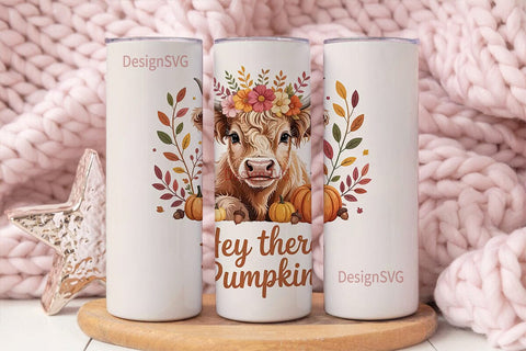 Highland Cow Fall 20oz Tumbler Sublimation DesignSVG 