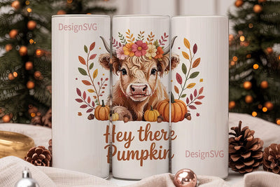Highland Cow Fall 20oz Tumbler Sublimation DesignSVG 