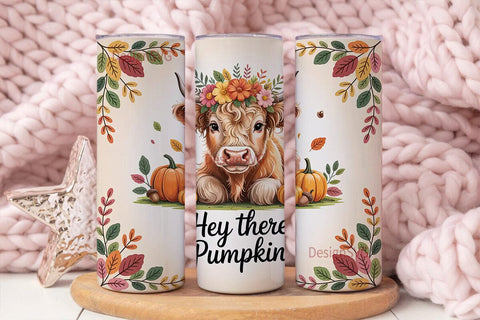 Highland Cow Fall 20oz Tumbler Sublimation DesignSVG 