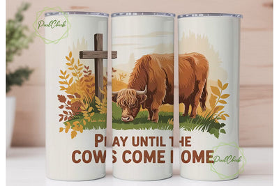 Highland Cow Fall 20oz Tumbler Wrap Sublimation PixelChick 