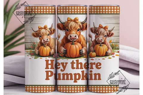 Highland Cow Fall 20oz Tumbler Wrap Sublimation sassyprint 