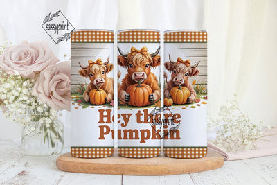 Highland Cow Fall 20oz Tumbler Wrap Sublimation sassyprint 