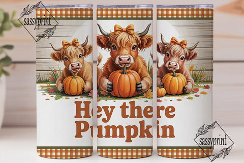 Highland Cow Fall 20oz Tumbler Wrap Sublimation sassyprint 