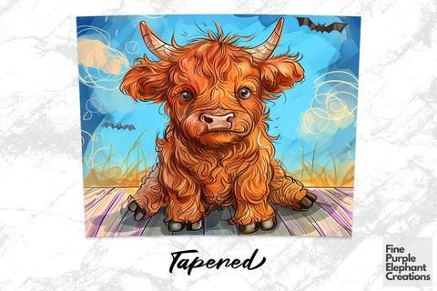 Highland Cow Fall Boardwalk Sublimation Tumbler Wrap Sublimation Fine Purple Elephant Creations 