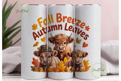 Highland Cow Fall Breeze 20oz Tumbler Sublimation PixelChick 