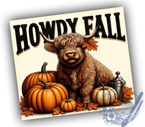 Highland Cow, Fall Decor, Tumbler Design, PNG File, Sublimation Art, Cow Lover Gift, Autumn Vibes, Digital Download Sublimation ToriDesigns 