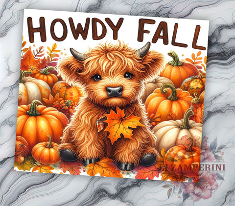 Highland Cow, Fall Decor, Tumbler Wrap, Digital Download, PNG File, Cow Art, Autumn Vibes, Rustic Style Sublimation Li Zamperini 