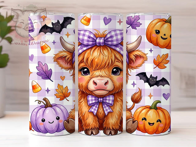 Highland Cow Fall Pumpkin 20oz Tumbler, Highland Cow Fall, Fall Pumpkin, Highland Cow Tumbler, 20oz Tumbler, Pumpkin Tumbler, Fall Tumbler, Tumbler Wrap Sublimation Lara' s Designs 