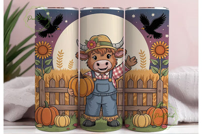 Highland Cow Fall Tumbler Design Sublimation PixelChick 