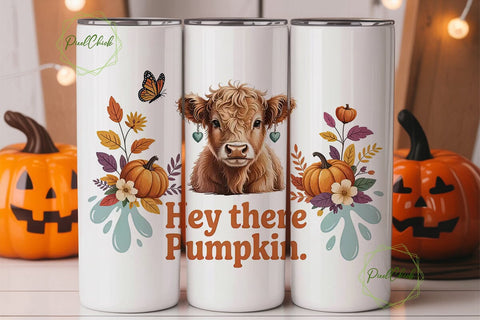 Highland Cow Fall Tumbler Wrap Sublimation PixelChick 