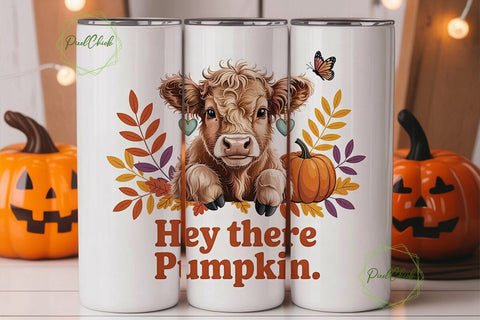 Highland Cow Fall Tumbler Wrap Sublimation PixelChick 
