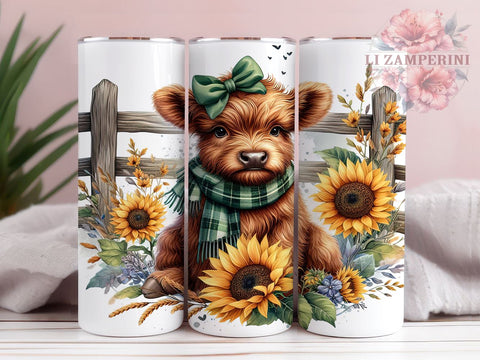 Highland Cow Farm 20oz Tumbler Wrap PNG, Farm Life Tumbler Png, Straight & Tapered Tumbler Wrap, Instant Digital Download Sublimation Li Zamperini 