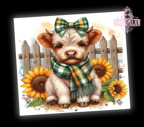 Highland Cow Farm 20oz Tumbler Wrap Sublimation Design, Straight Tapered Tumbler Wrap, Farm Life Tumbler Png, Instant Digital Download Sublimation SvggirlplusArt 
