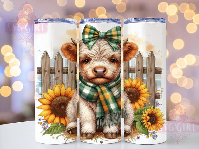 Highland Cow Farm 20oz Tumbler Wrap Sublimation Design, Straight Tapered Tumbler Wrap, Farm Life Tumbler Png, Instant Digital Download Sublimation SvggirlplusArt 