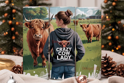 Highland Cow & Farm Girl 20oz Tumbler Sublimation DesignSVG 