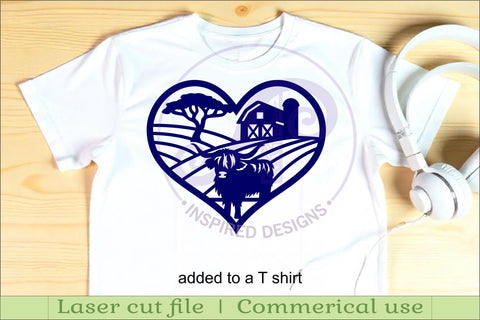 Highland cow farm heart wall sign, SVG file. SVG APInspireddesigns 