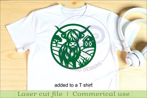 Highland cow farm scene wall sign, SVG file. SVG APInspireddesigns 