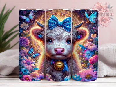 Highland Cow Floral Boho Tumbler Wrap, Floral Cow Mug, Cute Farm Animal Cup, Boho Western Wrap, Country Chic Design, Rustic Floral Gift, Sublimation Tumbler Wrap Sublimation Li Zamperini 