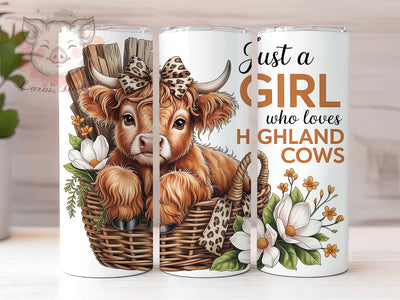 Highland Cow Fluffy Calf 20oz Tumbler, Fluffy Calf, Cow Lover, Rustic Charm, Farmhouse Style, 20oz Tumbler Wrap, Sublimation PNG Sublimation Lara' s Designs 