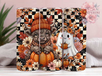 Highland Cow Ghost Fall 20oz Tumbler, Highland Cow Ghost, Cow Ghost, Ghost Tumbler, 20oz Tumbler, Highland Cow Tumbler, Fall Tumbler, Tumbler Wrap Sublimation Li Zamperini 
