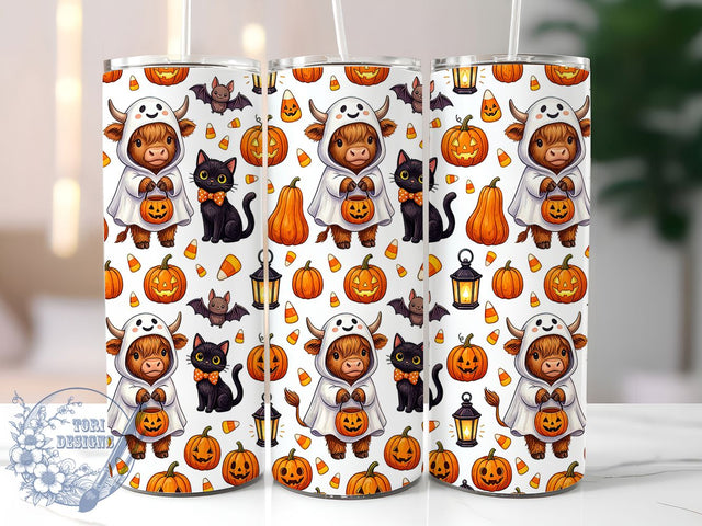 Highland Cow Ghost Halloween 20oz Tumbler, Highland Cow Ghost, Ghost Halloween, Highland Cow Tumbler, 20oz Tumbler, Halloween Cow, Ghost Tumbler, Tumbler Wrap Sublimation ToriDesigns 